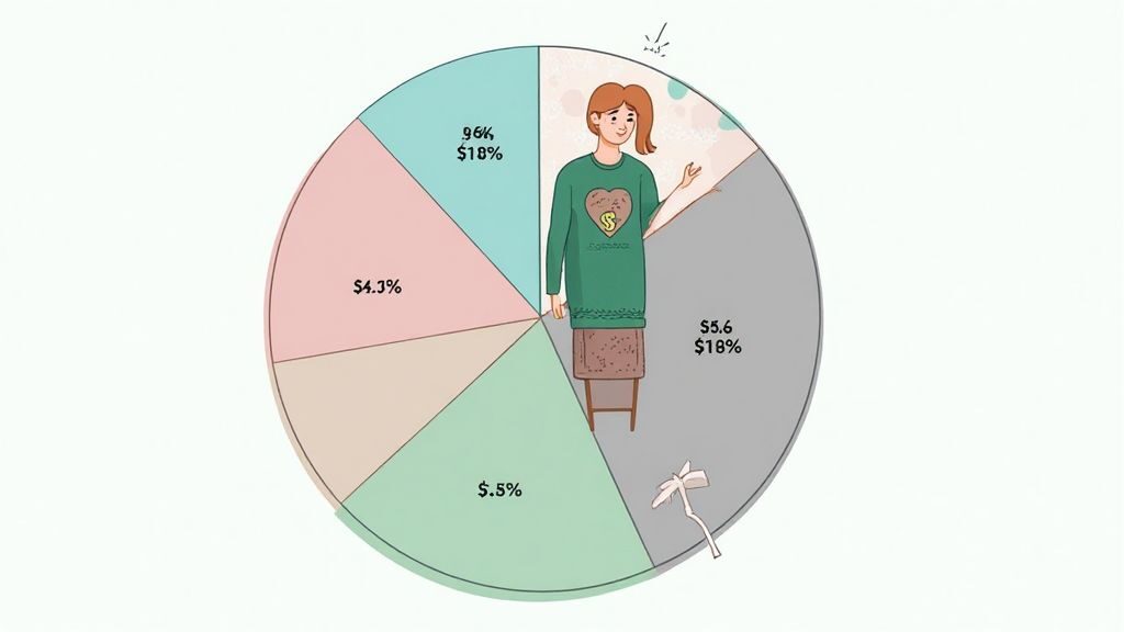 Best investment for passive income: Pie chart showcasing dividend stocks among various income sources.