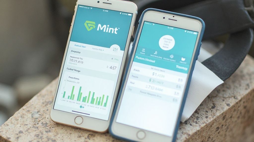 Side-by-side comparison dashboard of Mint and YNAB budgeting apps