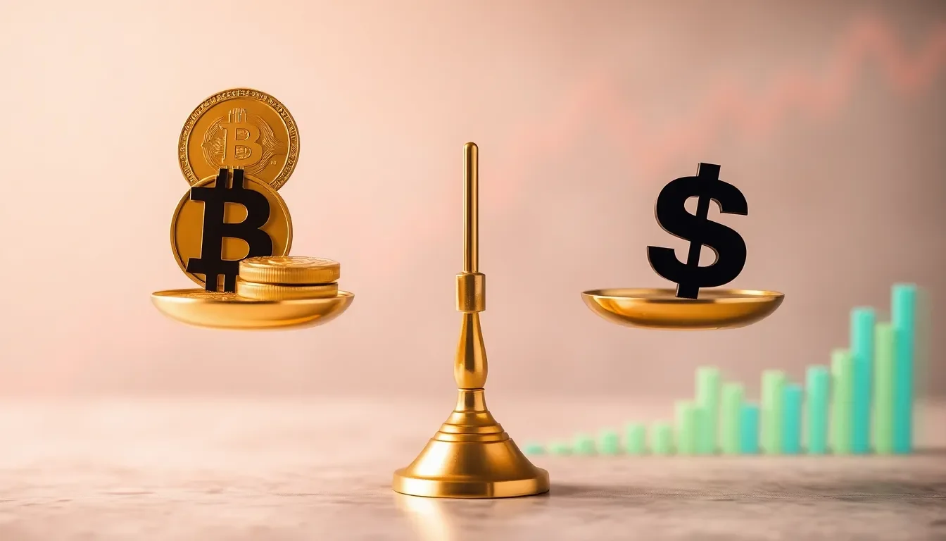 Balancing scales representing xrp investment potential and risks.