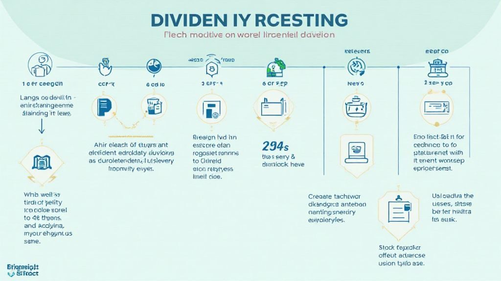 Dividend investing: Infographic showing step-by-step guide to successfully invest in dividend stocks.