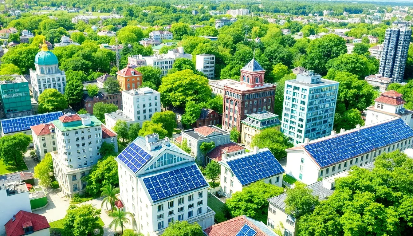 A green cityscape exemplifying esg investing trends in India.