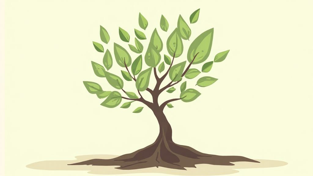 Investment growth calculator: Visual of a money tree representing financial growth and investment strategies.