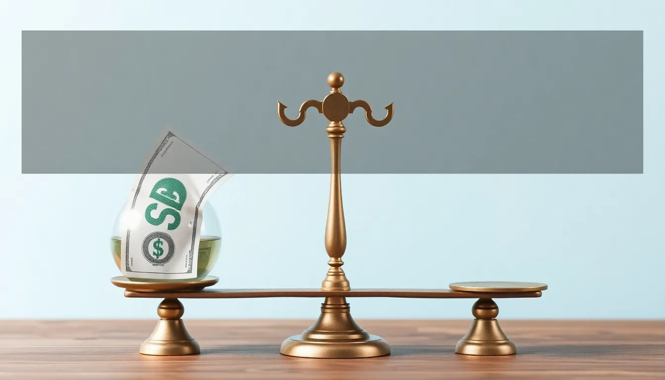 Personal finance tips shown through a balanced scale demonstrating the impact of effective debt management on life quality.