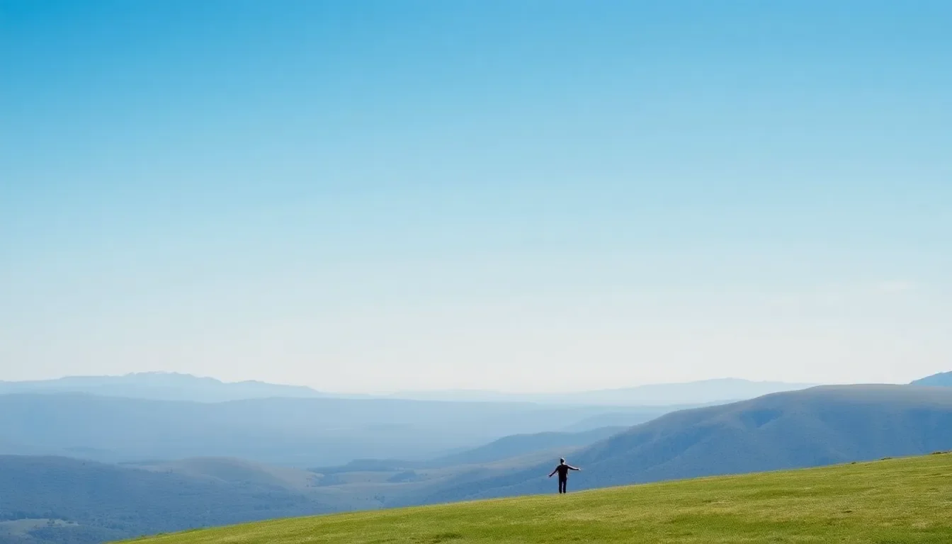 A serene landscape representing personal finance definition and financial peace.