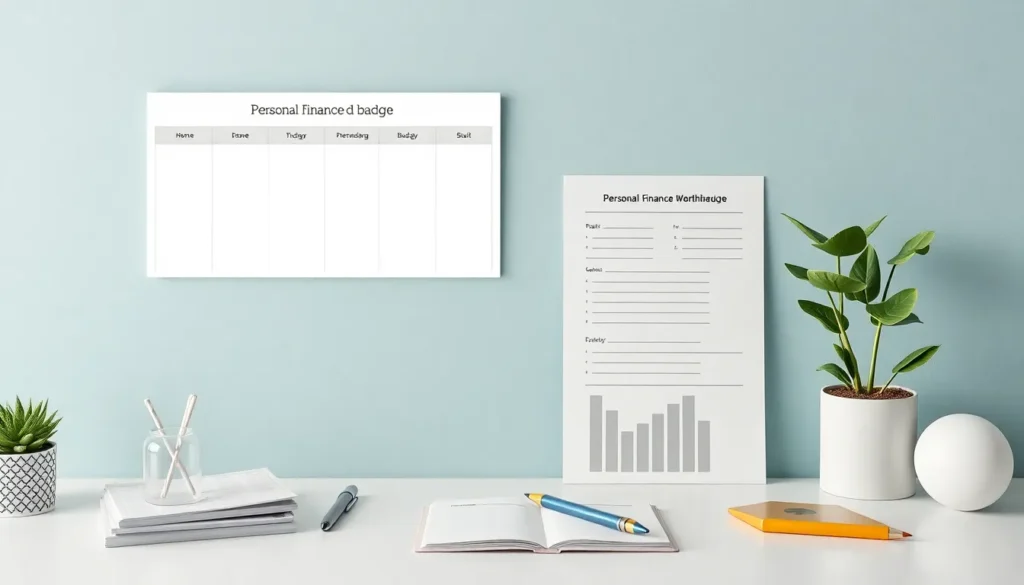 A personal finance merit badge worksheet showcasing budgeting and financial planning skills