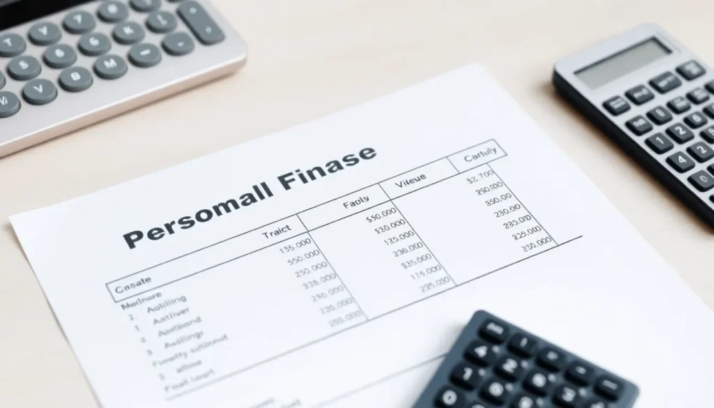 A personal finance statement laid out on a desk, representing effective wealth management and financial planning.