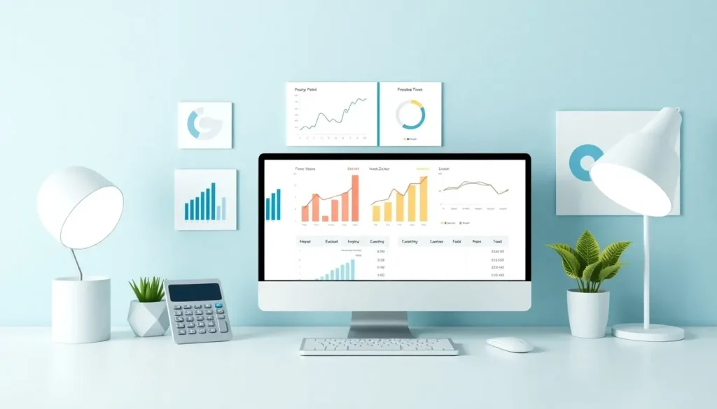 Personal finance definition illustrated with budgeting tools, calculator, and financial charts