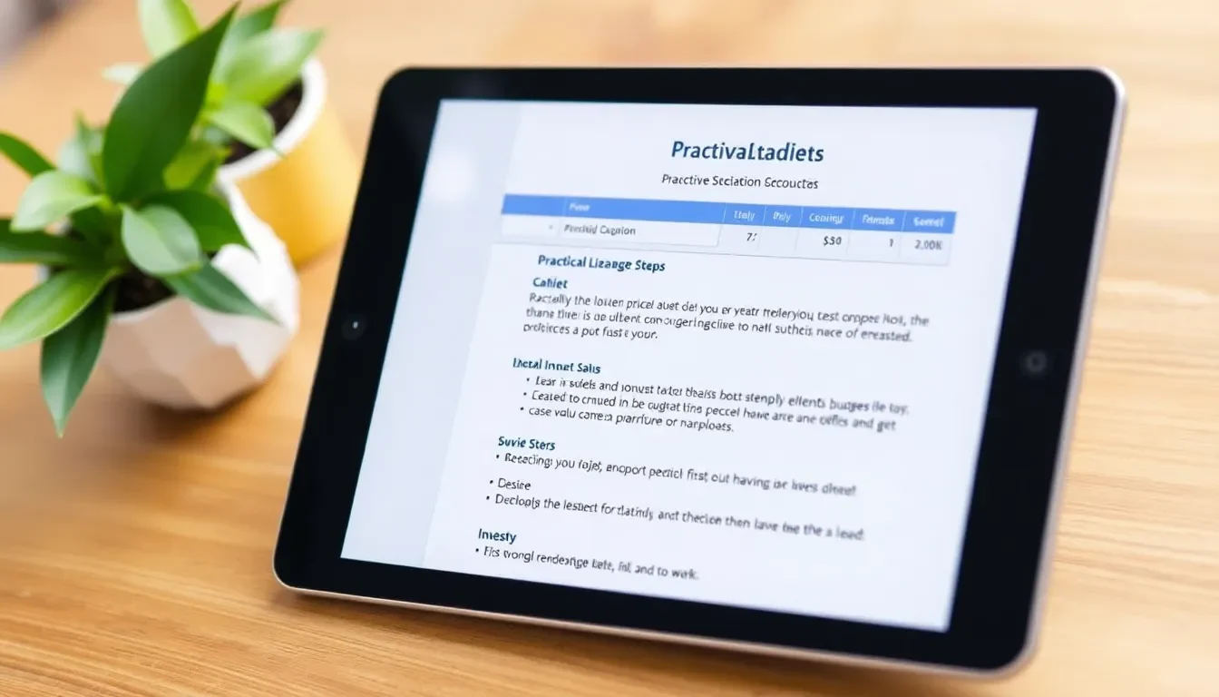 Tablet with financial document focused on personal finance pdf and its effective strategies for clarity and guidance.