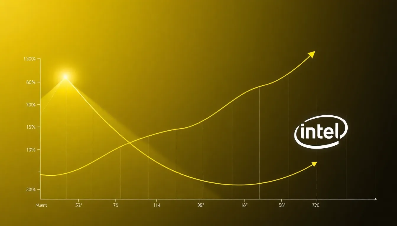 softbank investment intel - upward trend graph reflecting tech growth