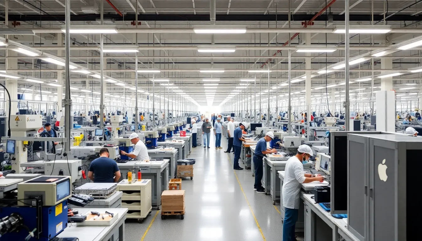 apple manufacturing investment - active factory floor with machinery