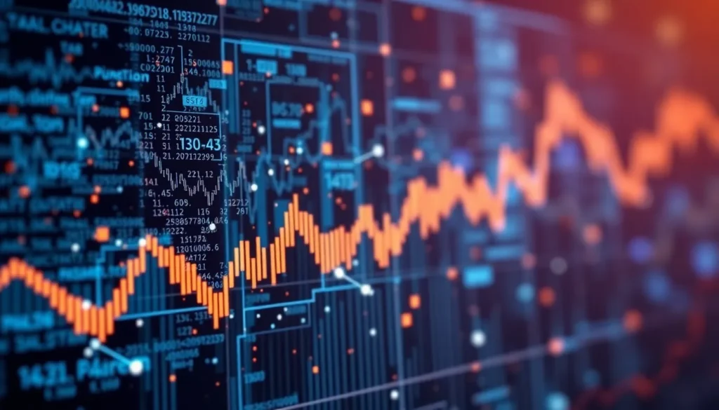 Abstract representation showcasing quant finance news trends and AI impact.