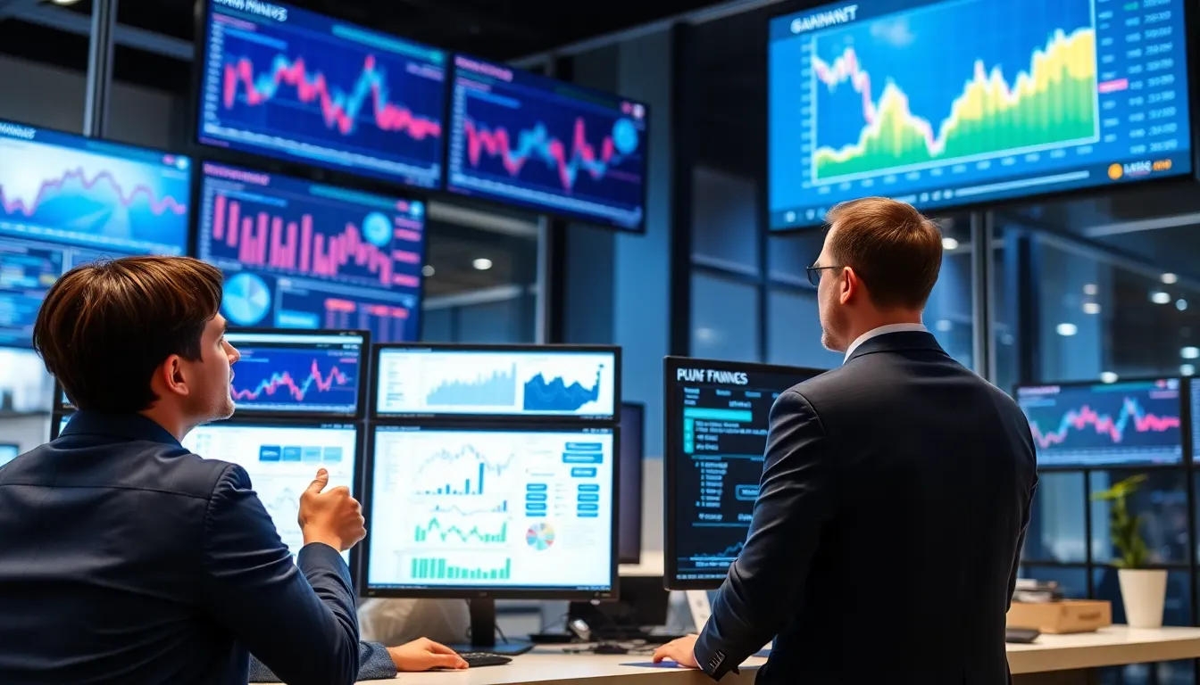 A contemporary workspace showcasing quant finance news and data analysis.