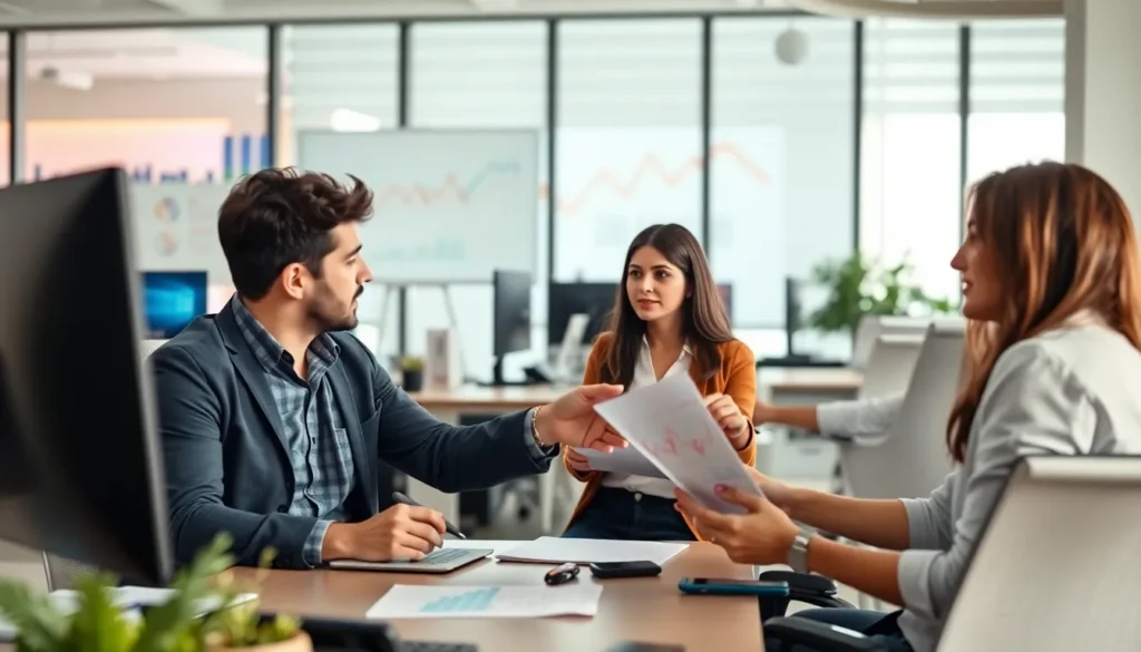 A professional office scene illustrating highest paying finance jobs.